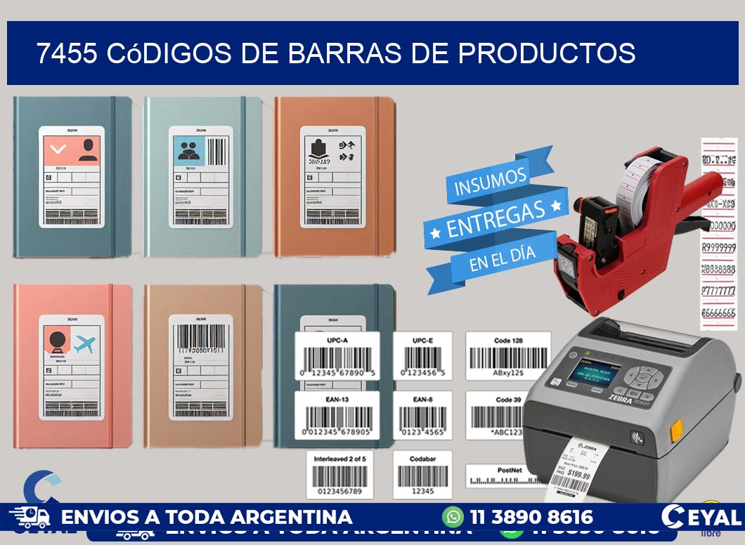 7455 Códigos de barras de productos
