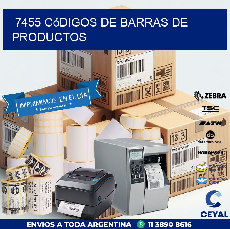 7455 Códigos de barras de productos