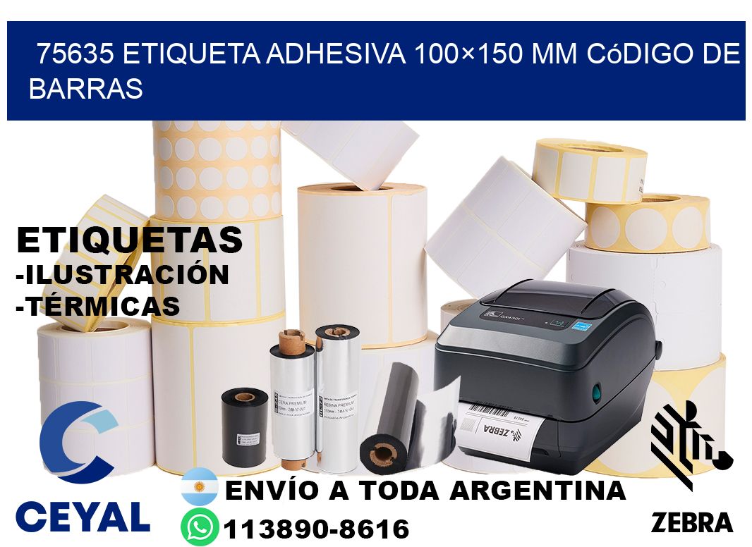 75635 etiqueta adhesiva 100×150 mm código de barras