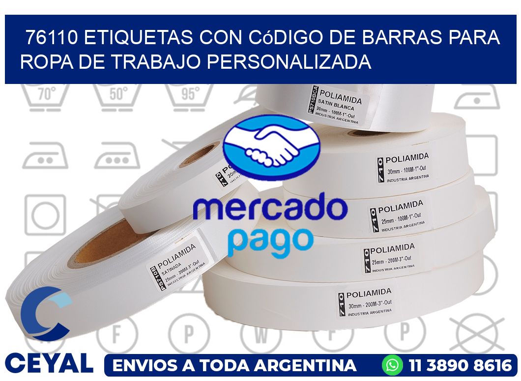 76110 Etiquetas con código de barras para ropa de trabajo personalizada