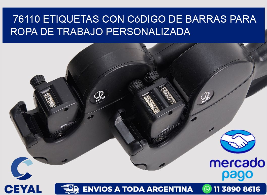 76110 Etiquetas con código de barras para ropa de trabajo personalizada