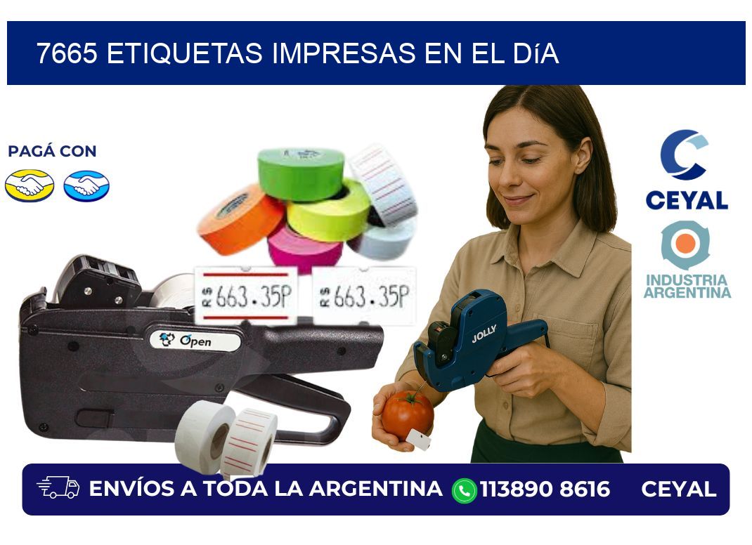 7665 Etiquetas impresas en el día