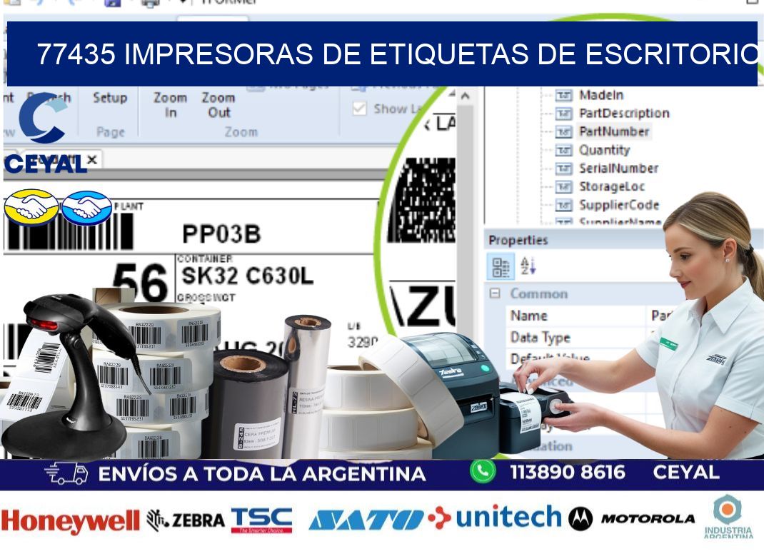77435 impresoras de etiquetas de escritorio