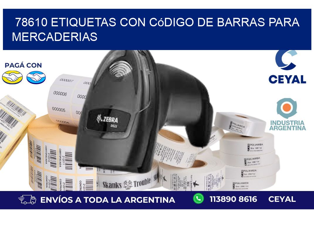 78610 etiquetas con código de barras para mercaderias