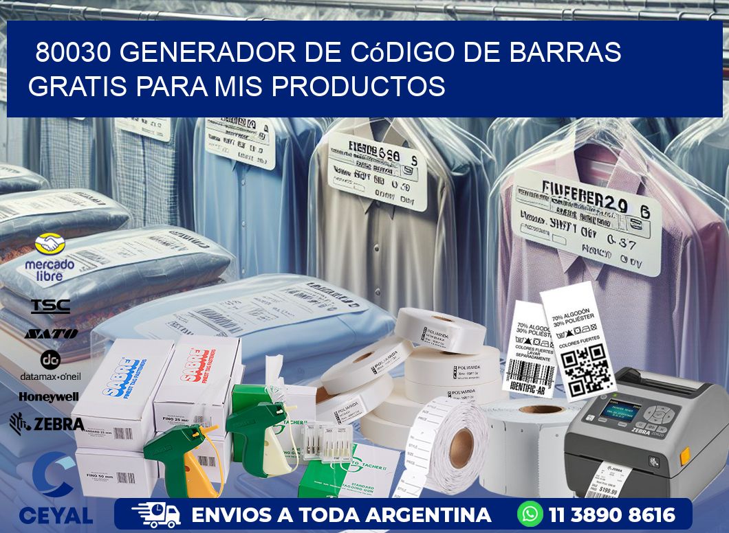80030 Generador de código de barras gratis para mis productos
