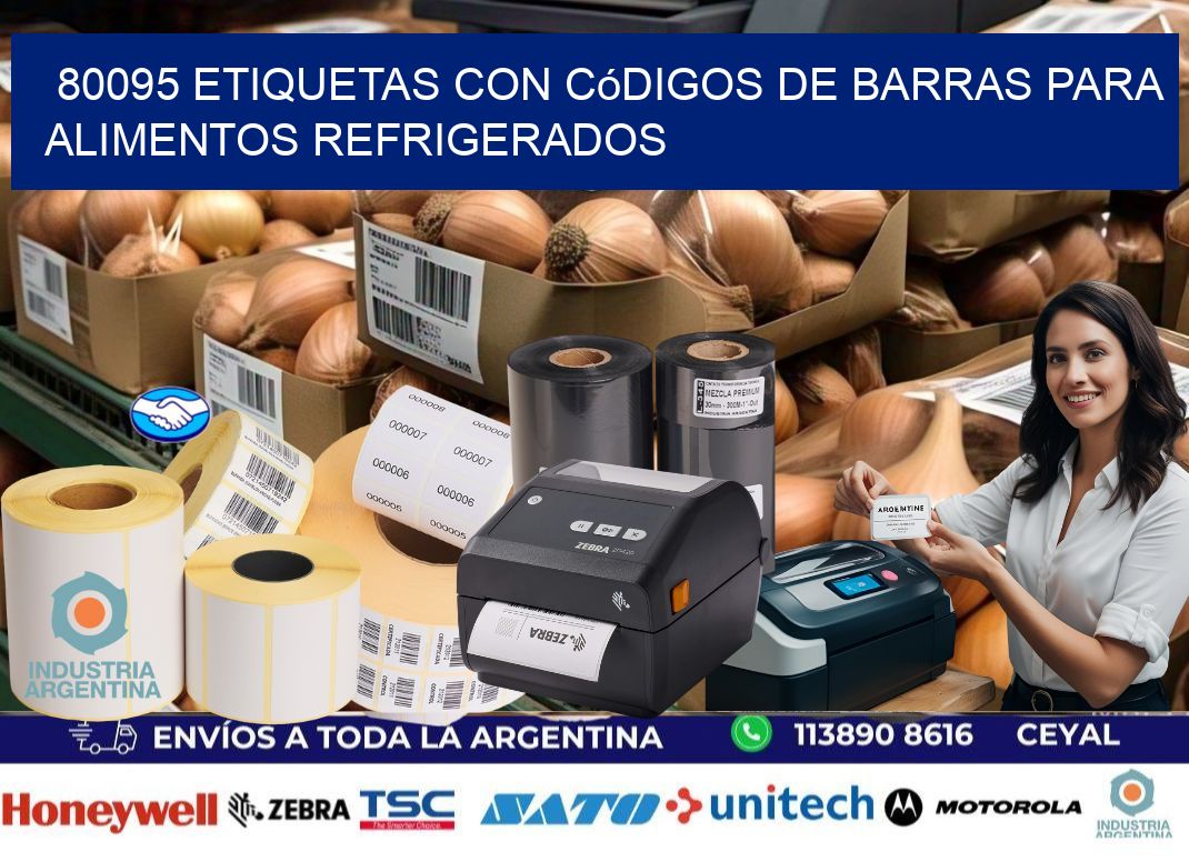 80095 Etiquetas con códigos de barras para alimentos refrigerados