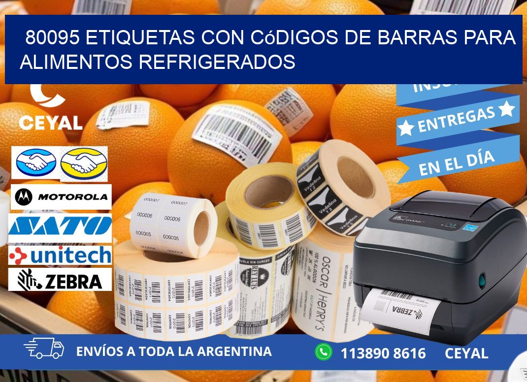 80095 Etiquetas con códigos de barras para alimentos refrigerados