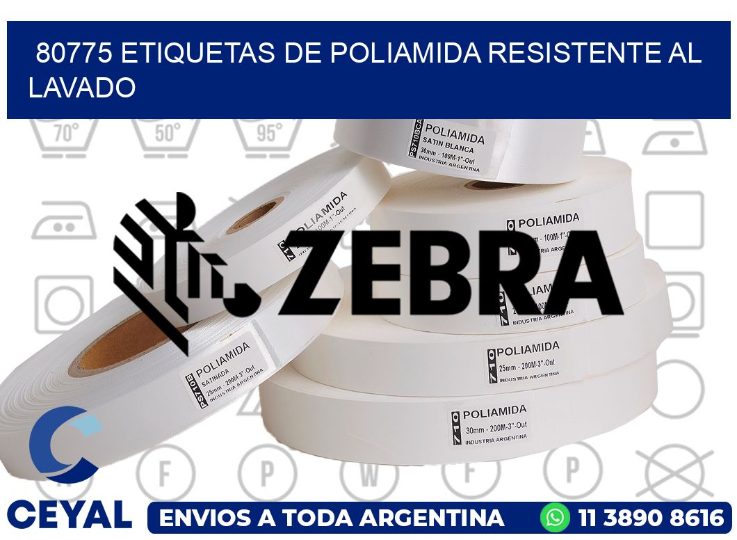 80775 Etiquetas de poliamida resistente al lavado