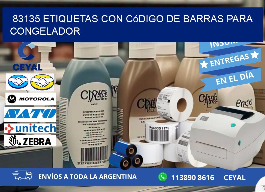 83135 Etiquetas con código de barras para congelador