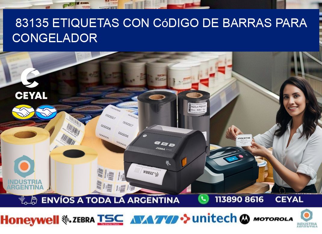 83135 Etiquetas con código de barras para congelador
