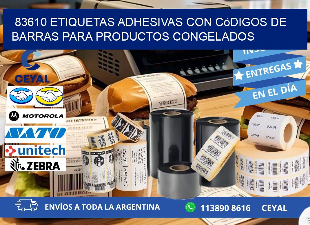 83610 Etiquetas adhesivas con códigos de barras para productos congelados