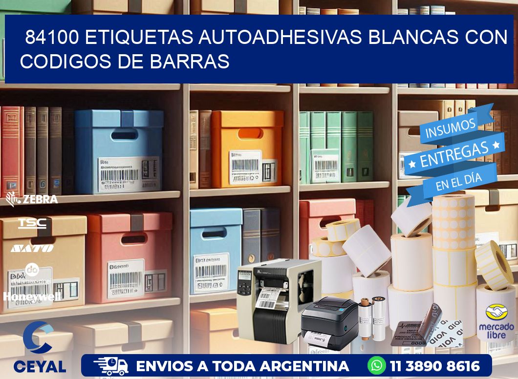 84100 etiquetas autoadhesivas blancas con codigos de barras