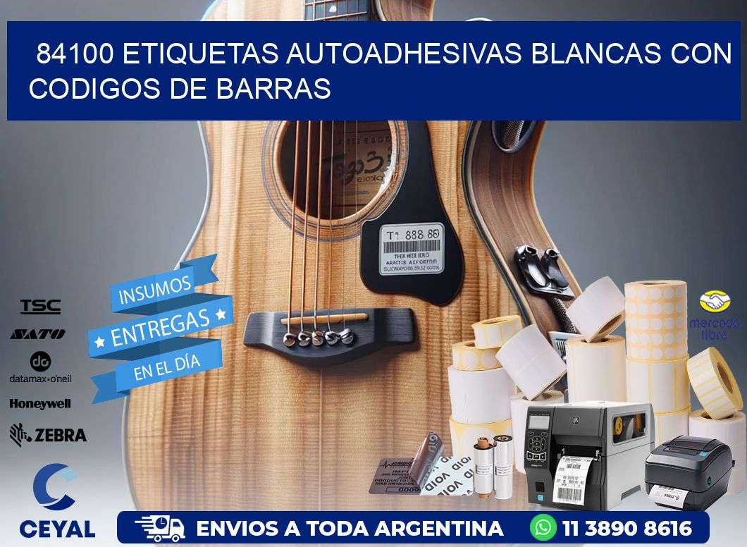 84100 etiquetas autoadhesivas blancas con codigos de barras