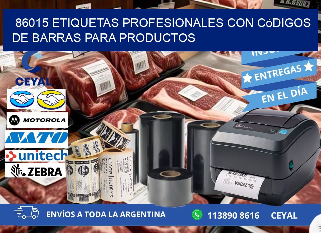 86015 Etiquetas profesionales con códigos de barras para productos