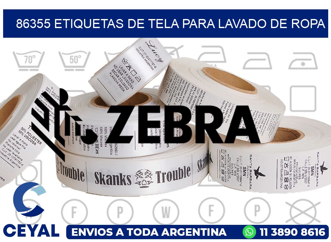 86355 Etiquetas de tela para lavado de ropa