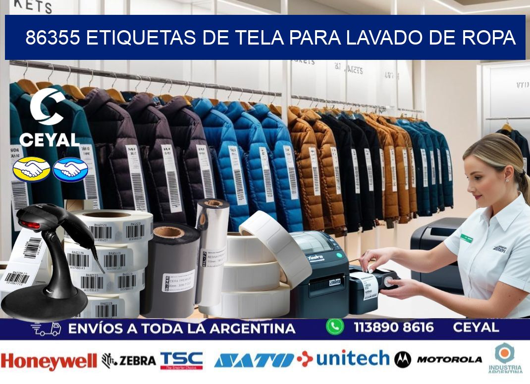 86355 Etiquetas de tela para lavado de ropa
