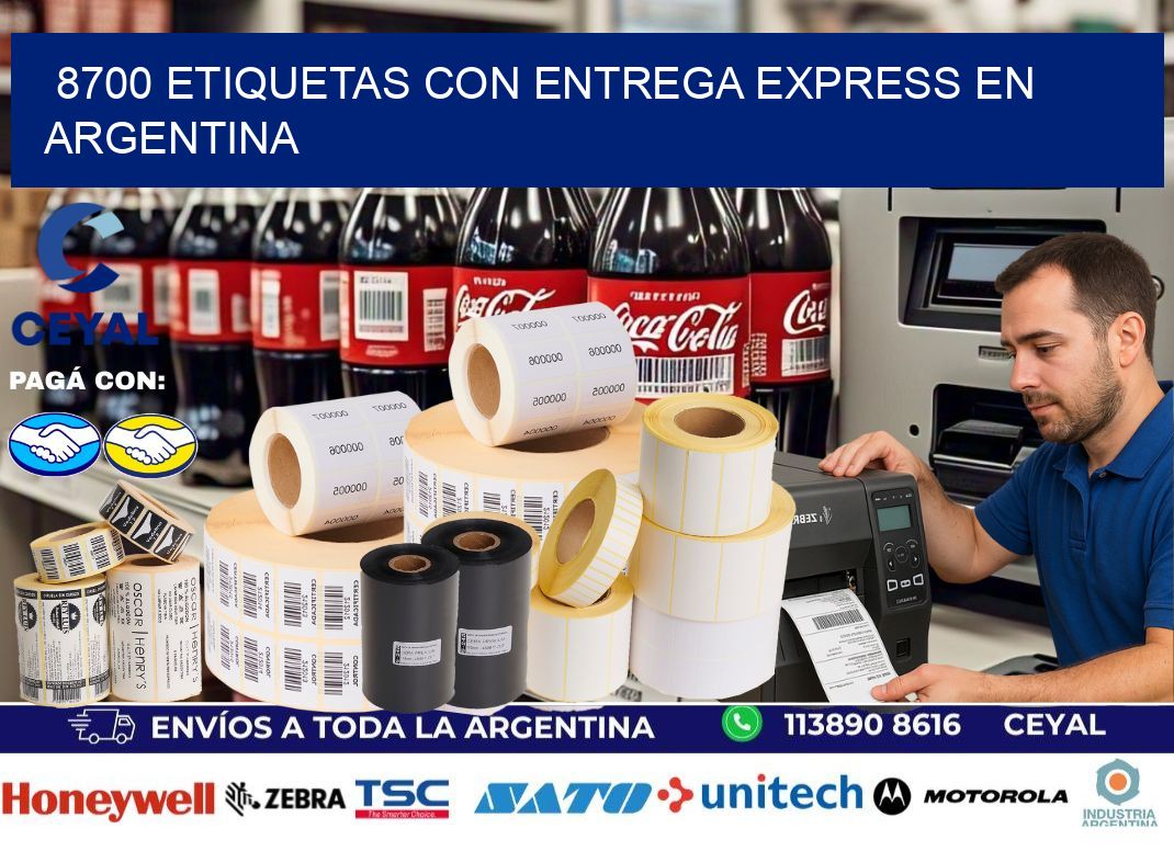 8700 Etiquetas con entrega express en Argentina
