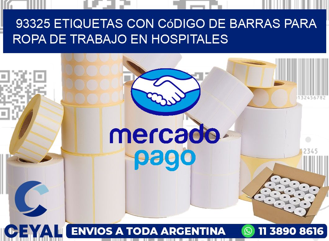 93325 Etiquetas con código de barras para ropa de trabajo en hospitales
