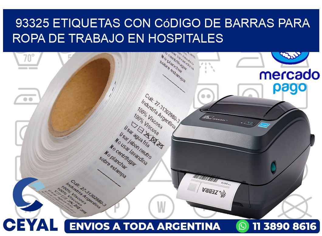 93325 Etiquetas con código de barras para ropa de trabajo en hospitales