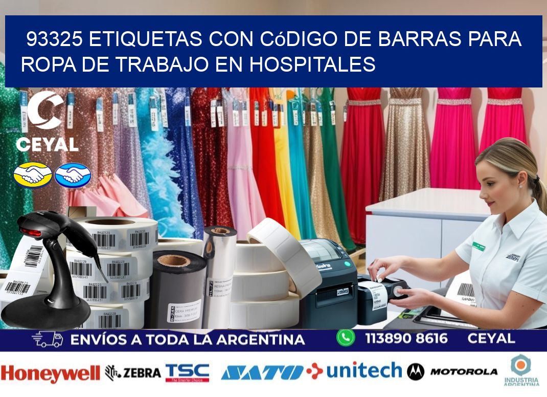 93325 Etiquetas con código de barras para ropa de trabajo en hospitales