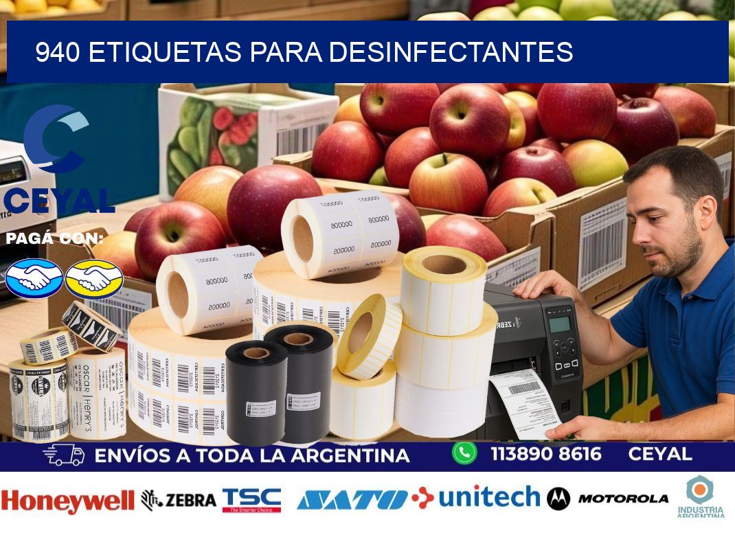 940 Etiquetas para desinfectantes