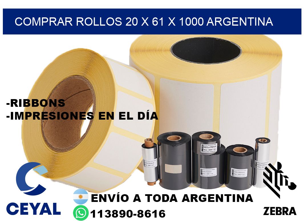 Comprar Rollos 20 x 61 x 1000 argentina