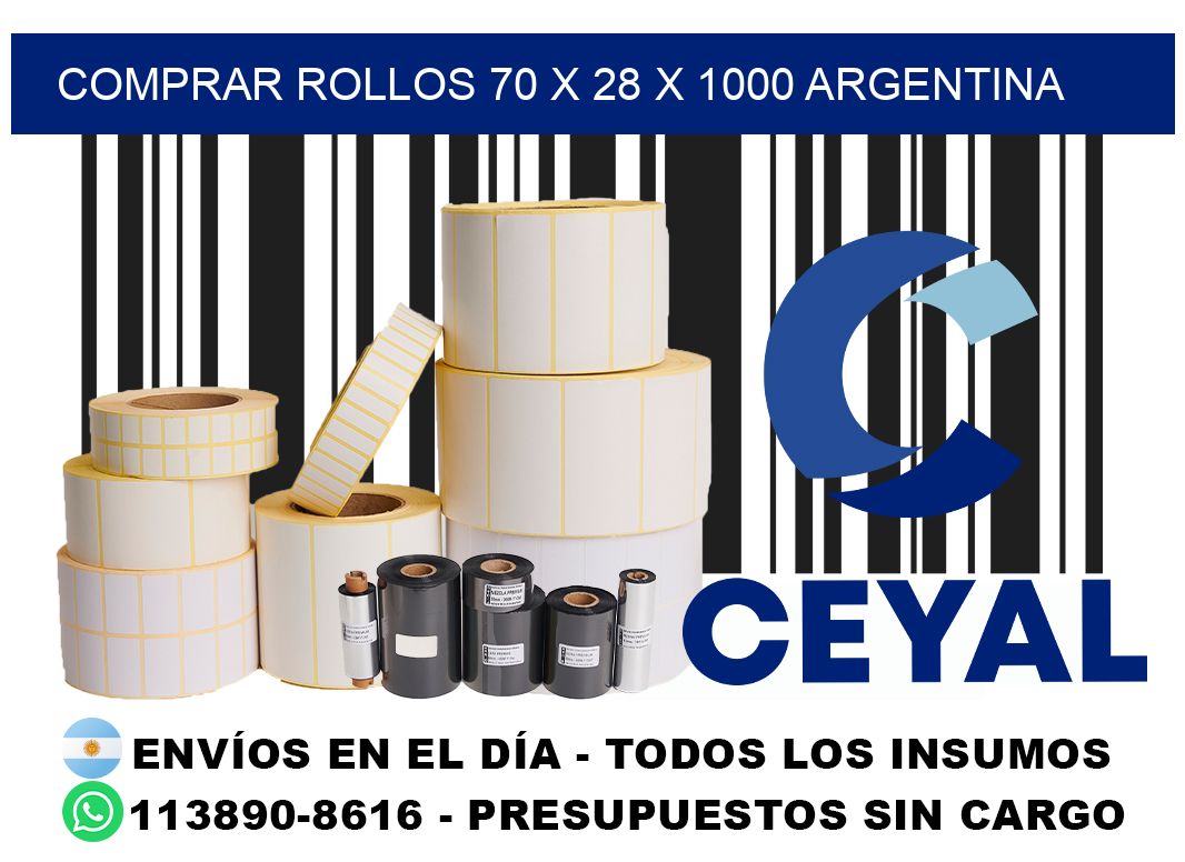 Comprar Rollos 70 x 28 x 1000 argentina