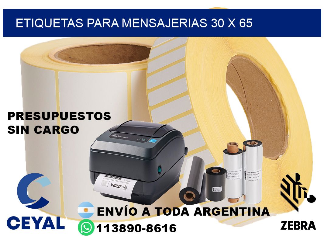 ETIQUETAS PARA MENSAJERIAS 30 x 65