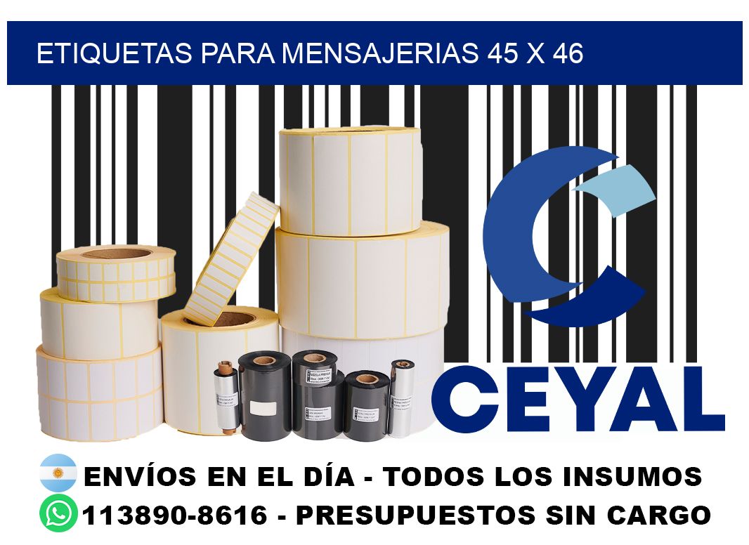 ETIQUETAS PARA MENSAJERIAS 45 x 46
