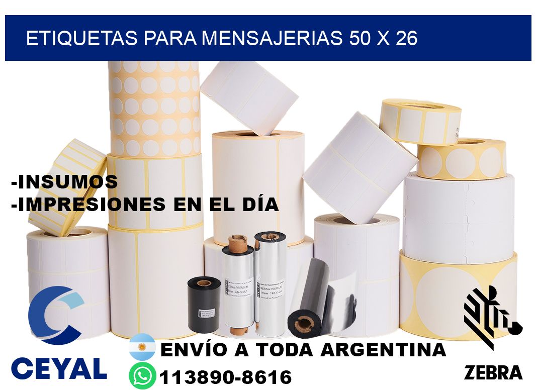 ETIQUETAS PARA MENSAJERIAS 50 x 26