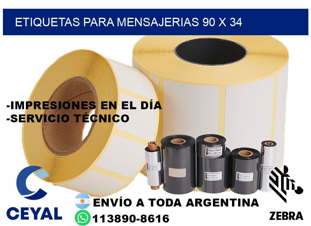 ETIQUETAS PARA MENSAJERIAS 90 x 34
