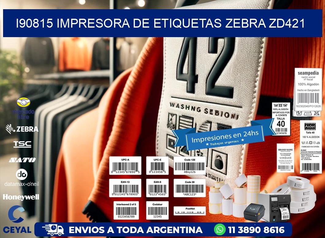 I90815 impresora de etiquetas Zebra ZD421
