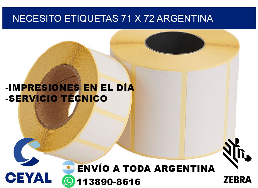 Necesito etiquetas 71 x 72 argentina