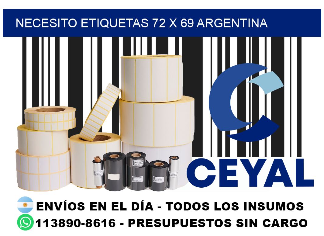 Necesito etiquetas 72 x 69 argentina