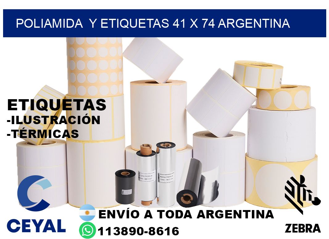 Poliamida  y etiquetas 41 x 74 argentina