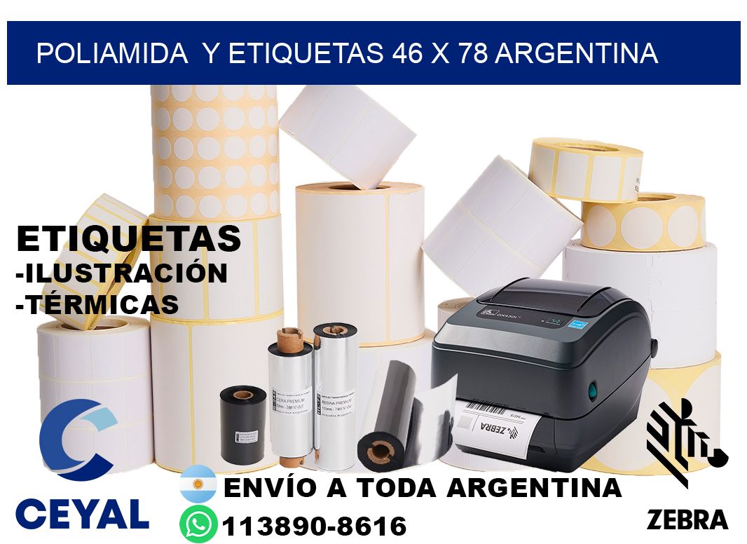 Poliamida  y etiquetas 46 x 78 argentina