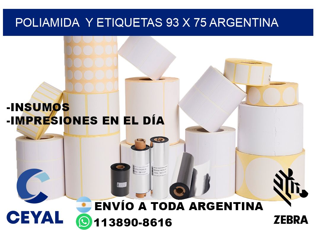 Poliamida  y etiquetas 93 x 75 argentina