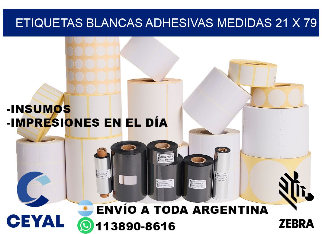 etiquetas blancas adhesivas medidas 21 x 79