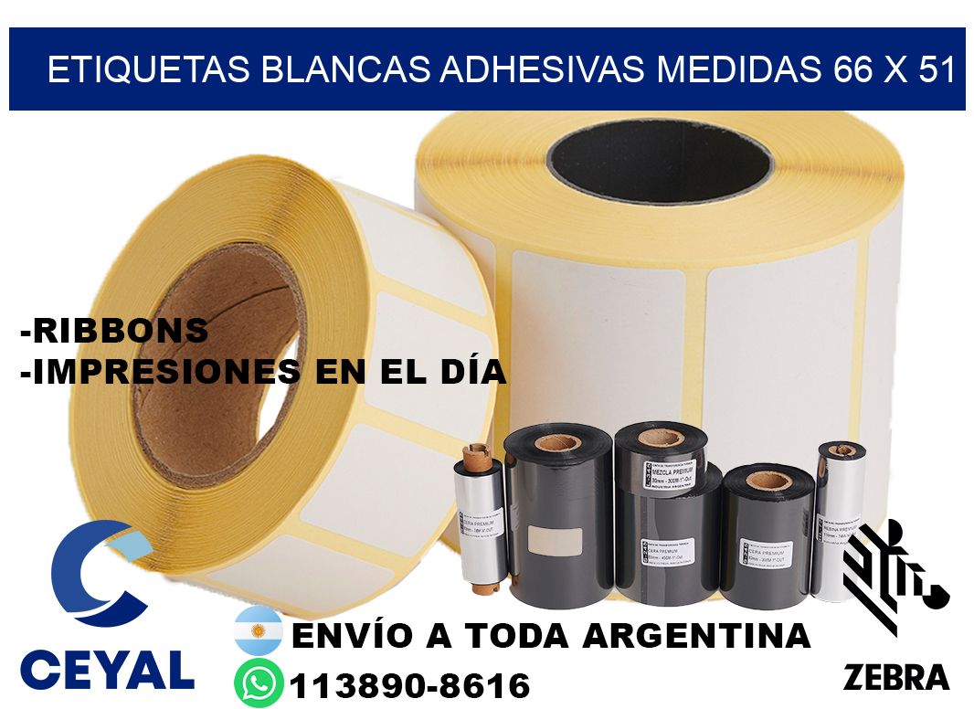 etiquetas blancas adhesivas medidas 66 x 51