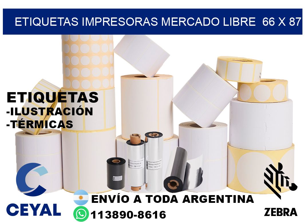 etiquetas impresoras mercado libre  66 x 87