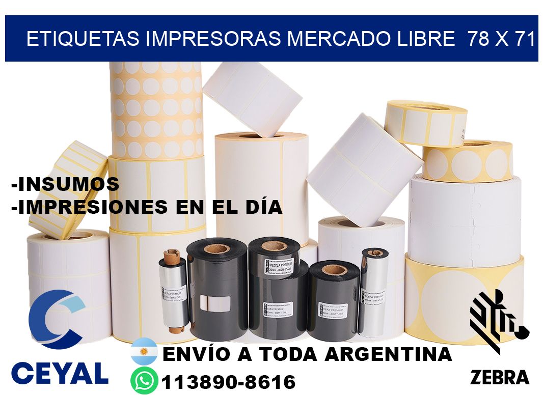 etiquetas impresoras mercado libre  78 x 71