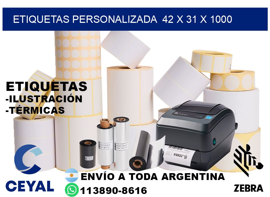 etiquetas personalizada  42 x 31 x 1000