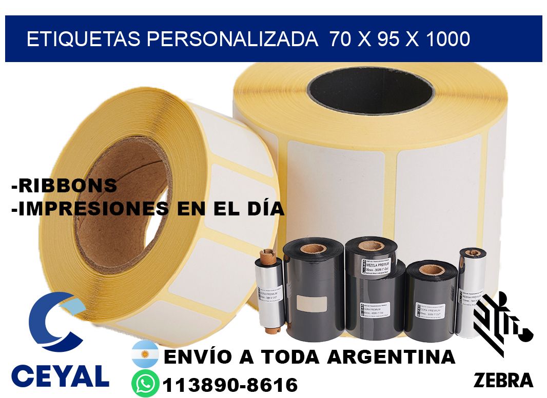 etiquetas personalizada  70 x 95 x 1000