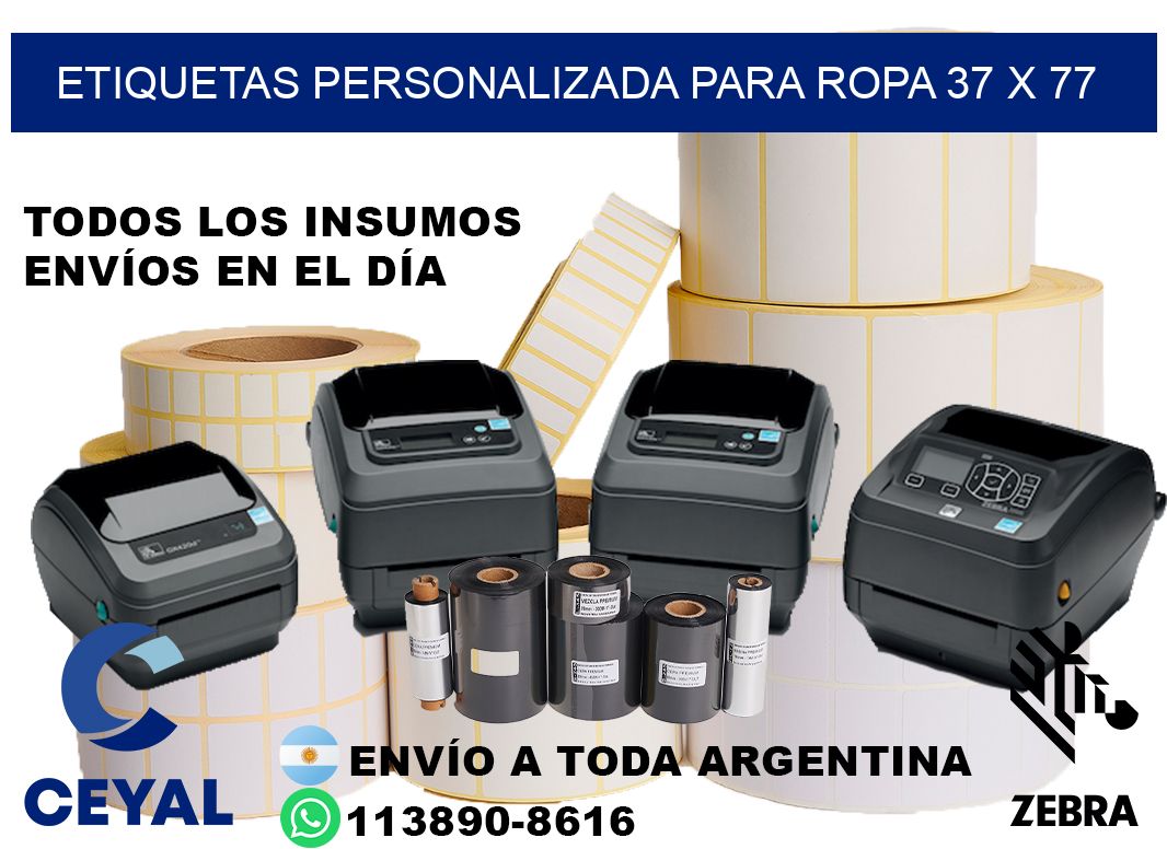 etiquetas personalizada para ropa 37 x 77