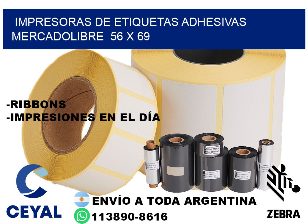 impresoras de etiquetas adhesivas mercadolibre  56 x 69