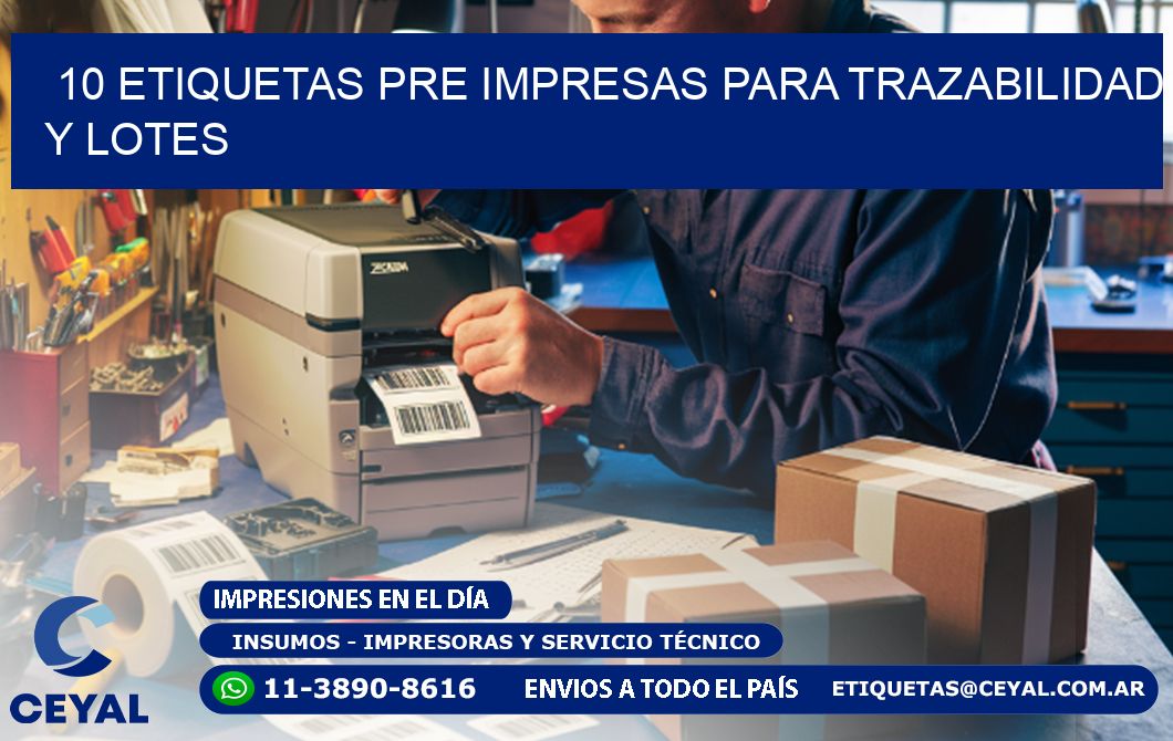 10 etiquetas pre impresas para trazabilidad y lotes