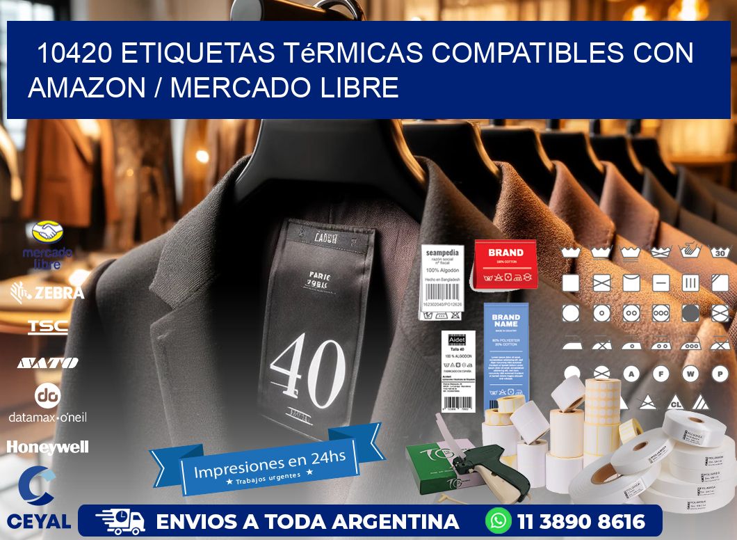 10420 etiquetas térmicas compatibles con Amazon / Mercado Libre