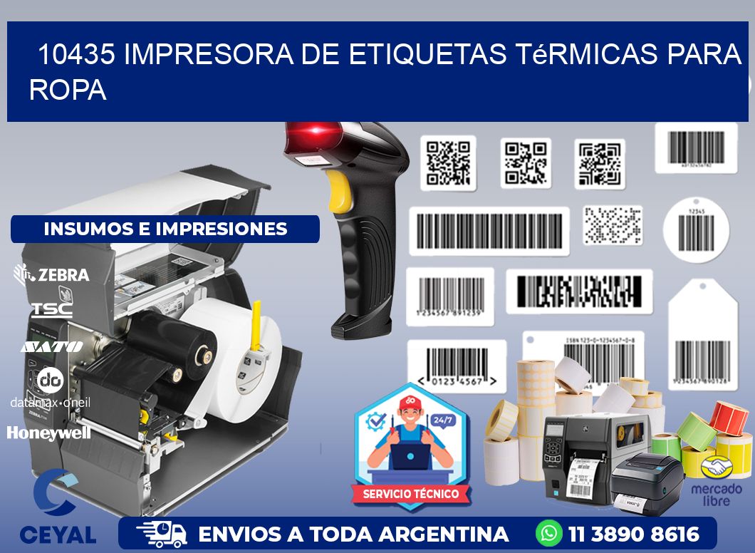 10435 impresora de etiquetas térmicas para ropa