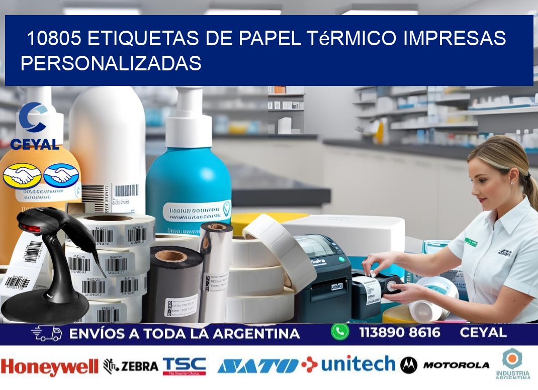 10805 Etiquetas de papel térmico impresas personalizadas