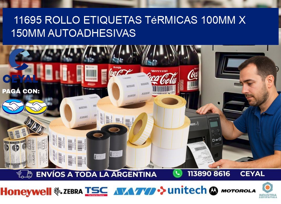 11695 Rollo Etiquetas Térmicas 100mm X 150mm Autoadhesivas